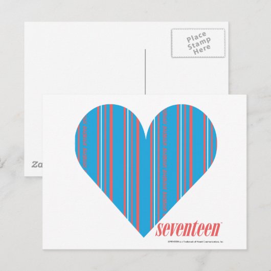 Thin Stripes Aqua 3 Briefkaart (Voorkant / Achterkant)