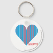 Thin Stripes Aqua 3 Sleutelhanger (Voorkant)