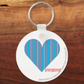 Thin Stripes Aqua 3 Sleutelhanger (Voorkant)