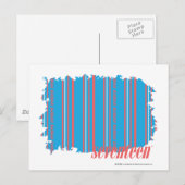 Thin Stripes Aqua 4 Briefkaart (Voorkant / Achterkant)