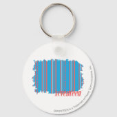 Thin Stripes Aqua 4 Sleutelhanger (Voorkant)