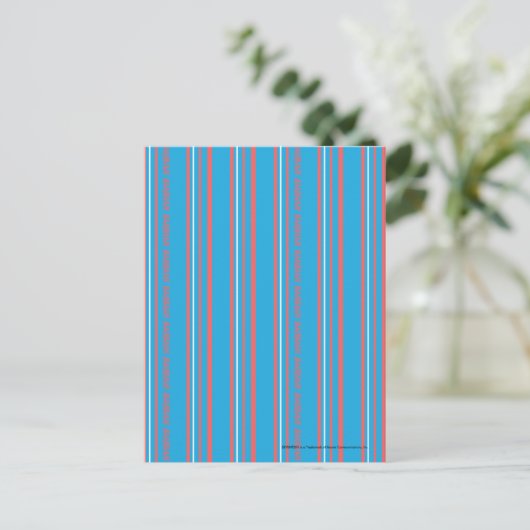 Thin Stripes Aqua Briefkaart (Staand voorkant)
