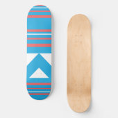 Thin Stripes Aqua Persoonlijk Skateboard (Voorkant)