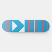 Thin Stripes Aqua Persoonlijk Skateboard (Horizontaal)
