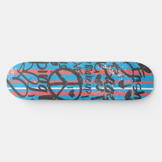 Thin Stripes Aqua Skateboard (Horizontaal)