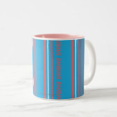 Thin Stripes Aqua Tweekleurige Koffiemok (Voorkant rechts)
