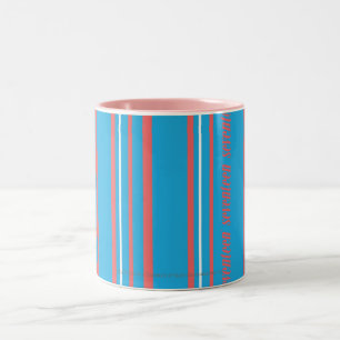 Thin Stripes Aqua Tweekleurige Koffiemok