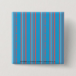 Thin Stripes Aqua Vierkante Button 5,1 Cm