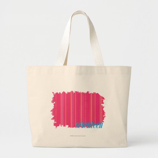 Thin Stripes Magenta 2 Grote Tote Bag (Voorkant)