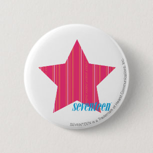 Thin Stripes Magenta 3 Ronde Button 5,7 Cm