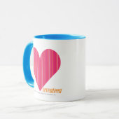 Thin Stripes Magenta 4 Mok (Voorkant links)