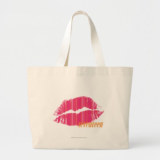 Thin Stripes Magenta Grote Tote Bag (Voorkant)