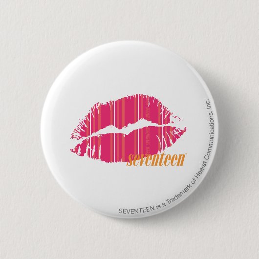 Thin Stripes Magenta Ronde Button 5,7 Cm (Voorkant)