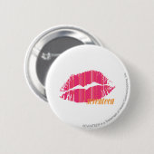 Thin Stripes Magenta Ronde Button 5,7 Cm (Voorkant /achterkant)