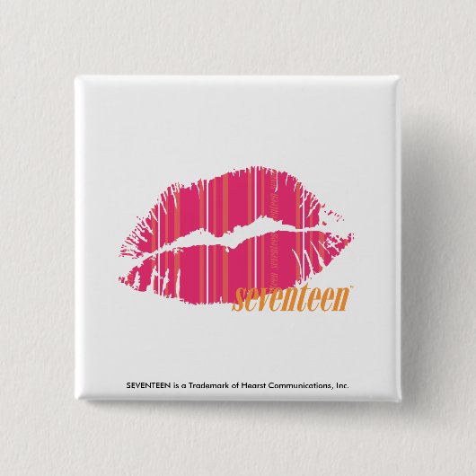 Thin Stripes Magenta Vierkante Button 5,1 Cm (Voorkant)