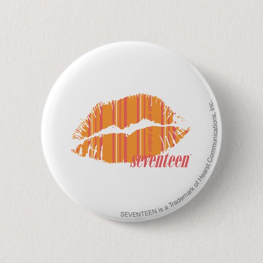 Thin Stripes Oranje Ronde Button 5,7 Cm (Voorkant)