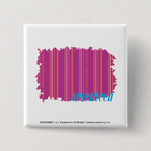 Thin Stripes Paars 2 Vierkante Button 5,1 Cm