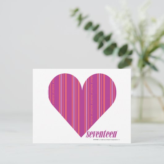 Thin Stripes Paars 4 Briefkaart (Staand voorkant)