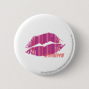 Thin Stripes Paars Ronde Button 5,7 Cm