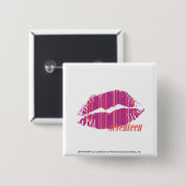 Thin Stripes Paars Vierkante Button 5,1 Cm (Voorkant /achterkant)