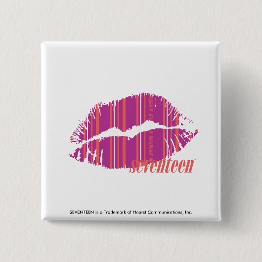 Thin Stripes Paars Vierkante Button 5,1 Cm (Voorkant)