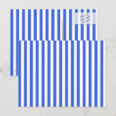 Thin Stripes - White en Royal Blue Briefkaart (Voorkant / Achterkant)