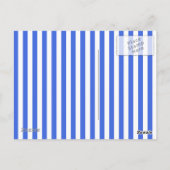 Thin Stripes - White en Royal Blue Briefkaart (Achterkant)