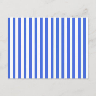 Thin Stripes - White en Royal Blue Briefkaart