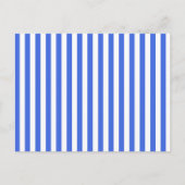 Thin Stripes - White en Royal Blue Briefkaart (Voorkant)