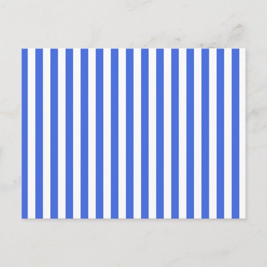Thin Stripes - White en Royal Blue Briefkaart (Voorkant)