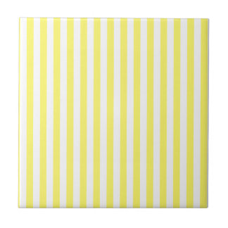 Thin Stripes - Wit en Lemon Tegeltje