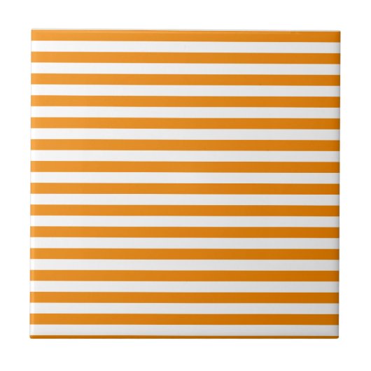 Thin Stripes - Wit en Tangerine Tegeltje (Voorkant)