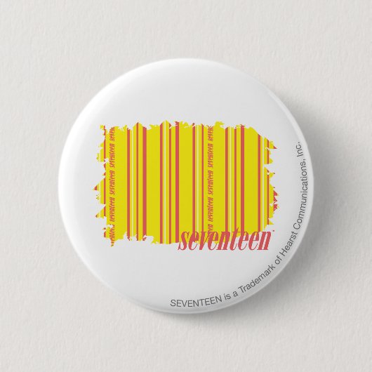 Thin Stripes Yellow 2 Ronde Button 5,7 Cm (Voorkant)