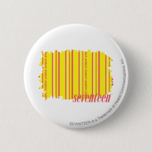 Thin Stripes Yellow 2 Ronde Button 5,7 Cm
