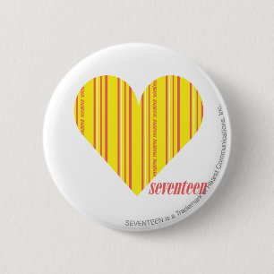 Thin Stripes Yellow 3 Ronde Button 5,7 Cm