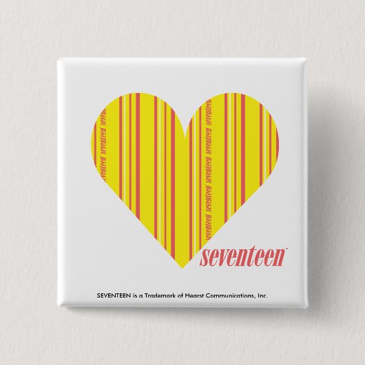 Thin Stripes Yellow 3 Vierkante Button 5,1 Cm (Voorkant)