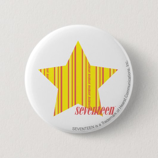 Thin Stripes Yellow 4 Ronde Button 5,7 Cm (Voorkant)
