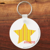Thin Stripes Yellow 4 Sleutelhanger (Voorkant)