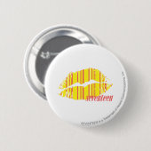 Thin Stripes Yellow Ronde Button 5,7 Cm (Voorkant /achterkant)