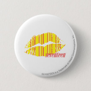 Thin Stripes Yellow Ronde Button 5,7 Cm
