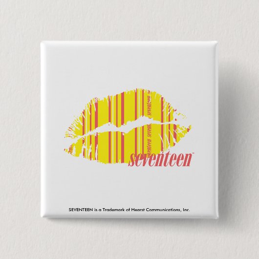 Thin Stripes Yellow Vierkante Button 5,1 Cm (Voorkant)