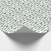 Thin Tree Pattern Retro Kerstmis en Winter Gift Cadeaupapier (Hoek)