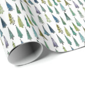 Thin Tree Pattern Retro Kerstmis en Winter Gift Cadeaupapier (Rol Hoek)