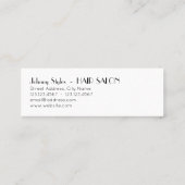 Thin verticale stijltekst mini visitekaartje (Achterkant)