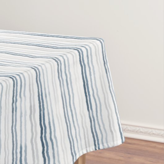 Thin Watercolor Stripes, Slate Blue, Gray, White Tafelkleed (Voorbeeld)