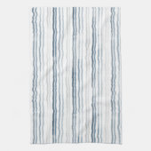 Thin Watercolor Stripes, Slate Blue, Gray, White Theedoek (Verticaal)