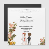Thin Wedding Invitation Magnetic Card Magnetische Uitnodiging (Voorkant / Achterkant)