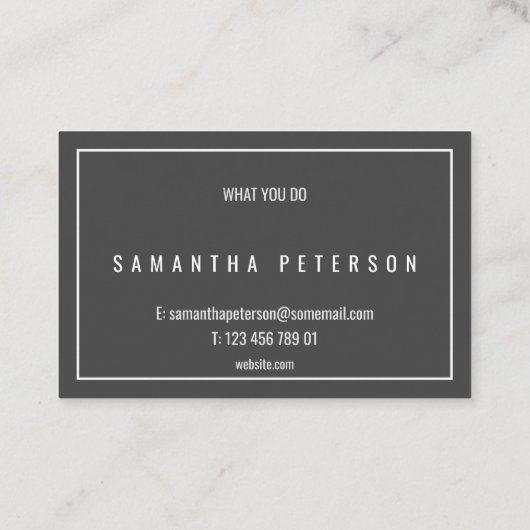 Thin white border professional visitekaartje (Achterkant)