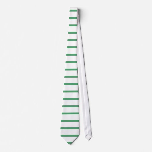 Thin White en Kelly Green Horizontal-Striped Strop Stropdas (Voorkant)