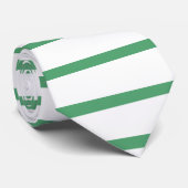 Thin White en Kelly Green Horizontal-Striped Strop Stropdas (Opgerold)